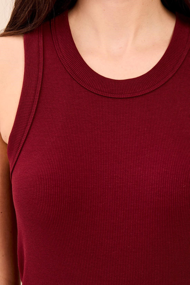 CHERRY LACQUER RACER BACK TANK