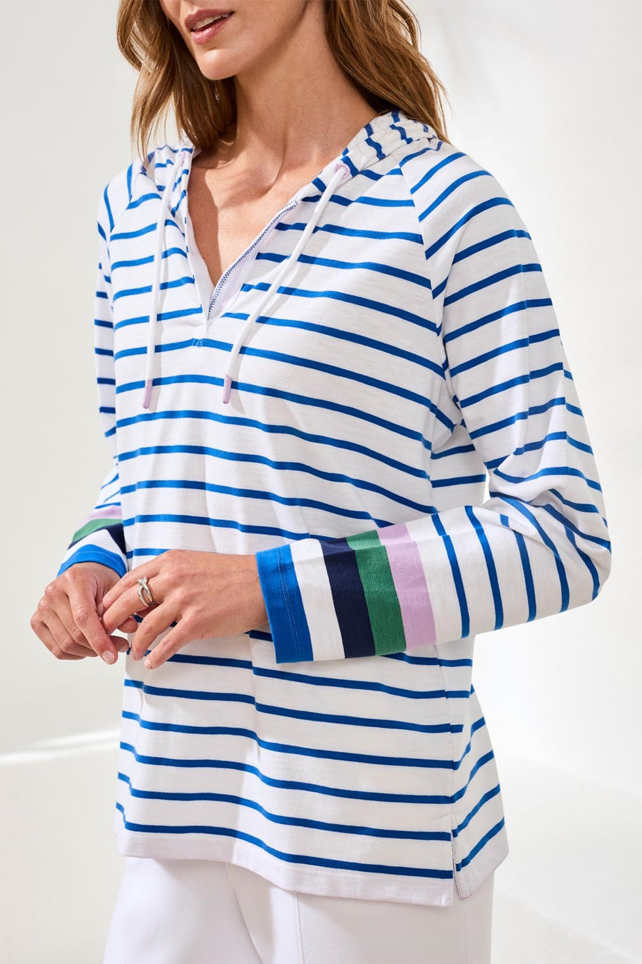 TURKISHSEA STRIPE KNIT HOODIE
