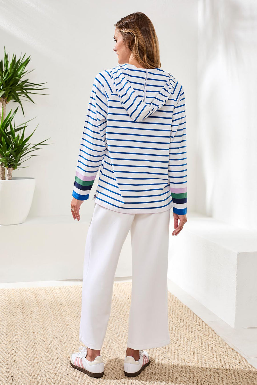 TURKISHSEA STRIPE KNIT HOODIE