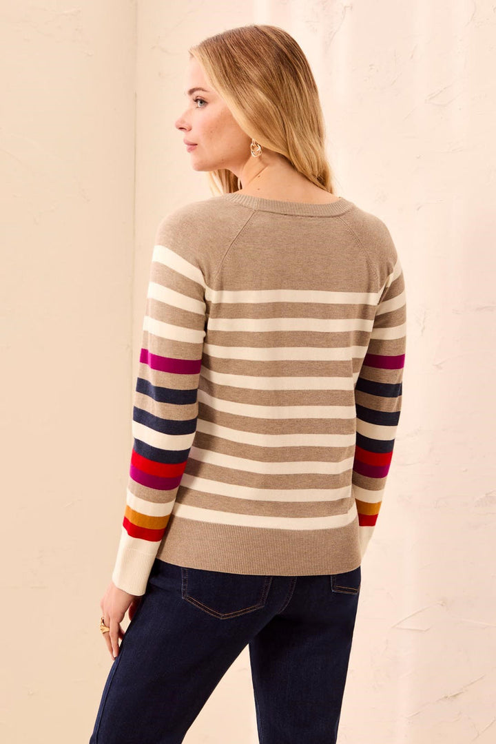 FOSSIL SOFT STRIPE CREW NECK SWEATER