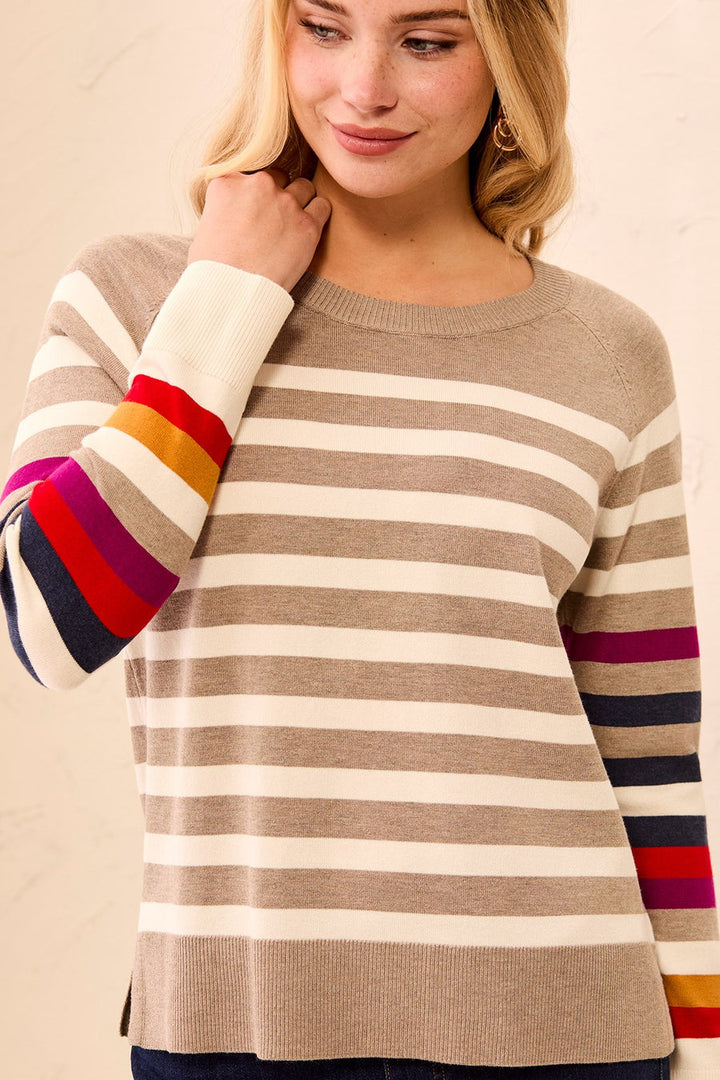 FOSSIL SOFT STRIPE CREW NECK SWEATER