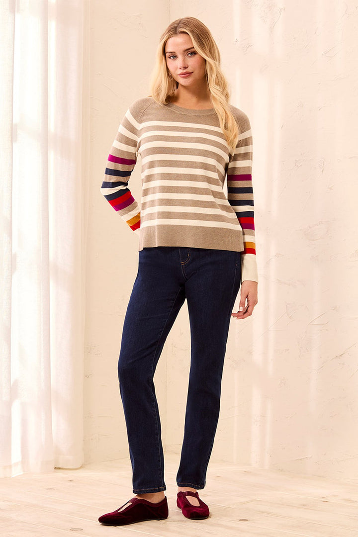FOSSIL SOFT STRIPE CREW NECK SWEATER