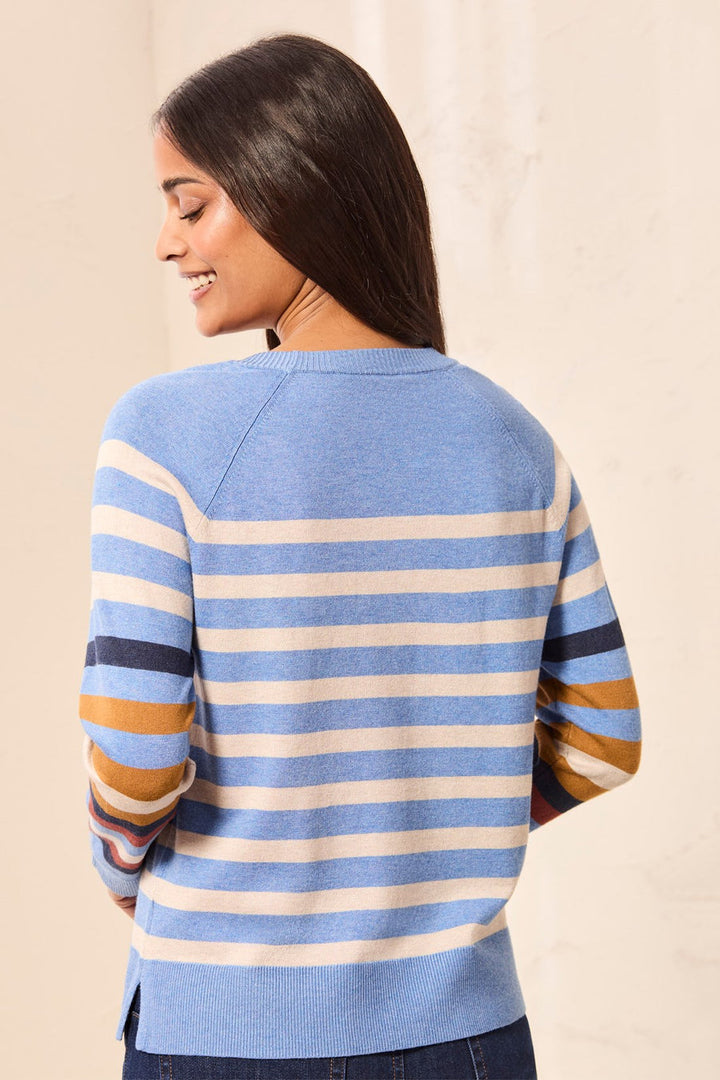 STELLAR BLUE STRIPE SOFT KNIT SWEATER