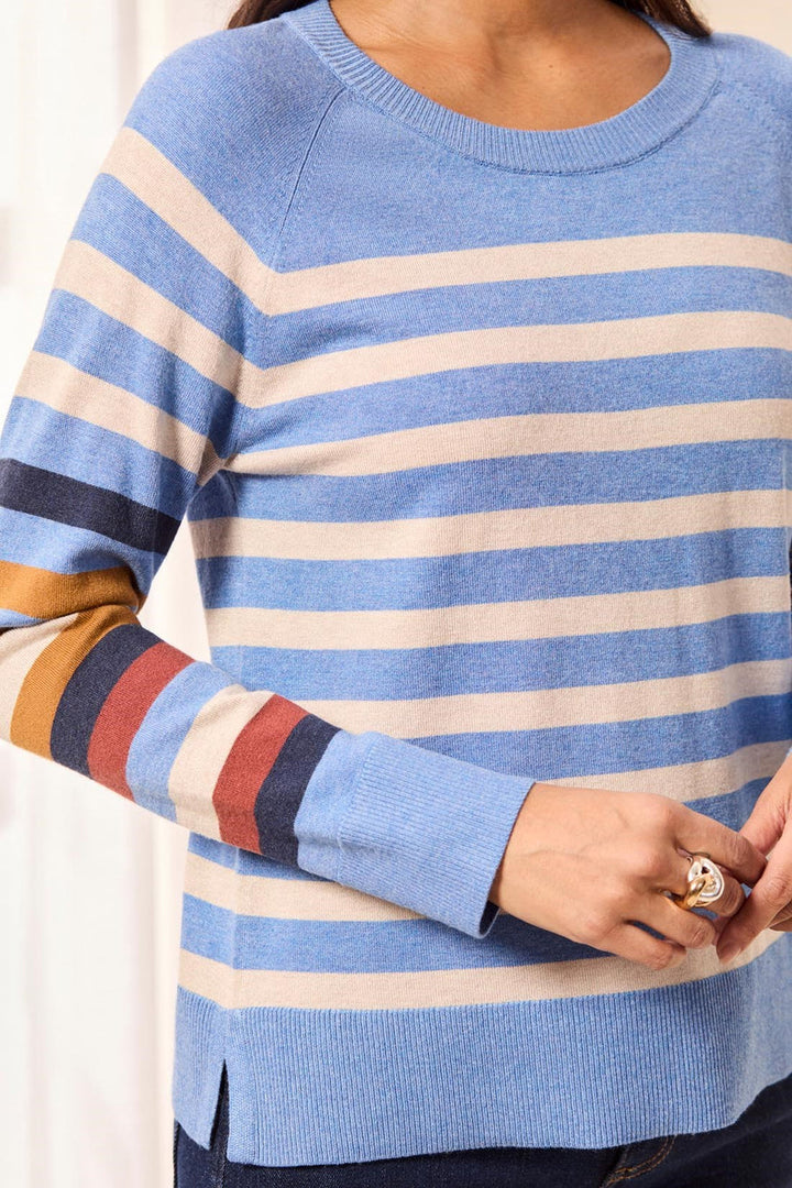 STELLAR BLUE STRIPE SOFT KNIT SWEATER