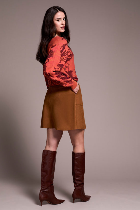 BISCOTTI SUEDE SNAP A-LINE SKIRT
