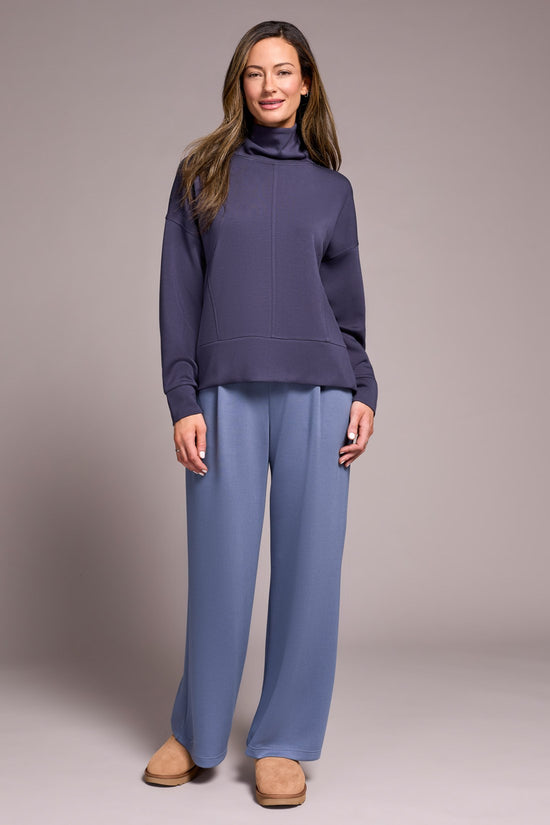 SAPPHIRE FUNNEL NECK KNIT TOP
