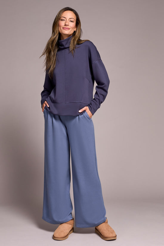 SAPPHIRE FUNNEL NECK KNIT TOP
