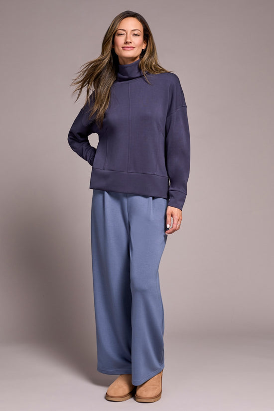 SAPPHIRE FUNNEL NECK KNIT TOP