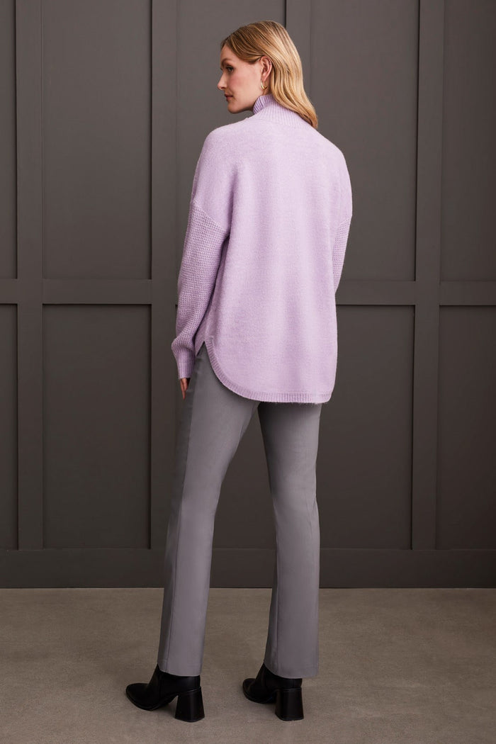 ORCHID TEXTURED MOCK SWEATER