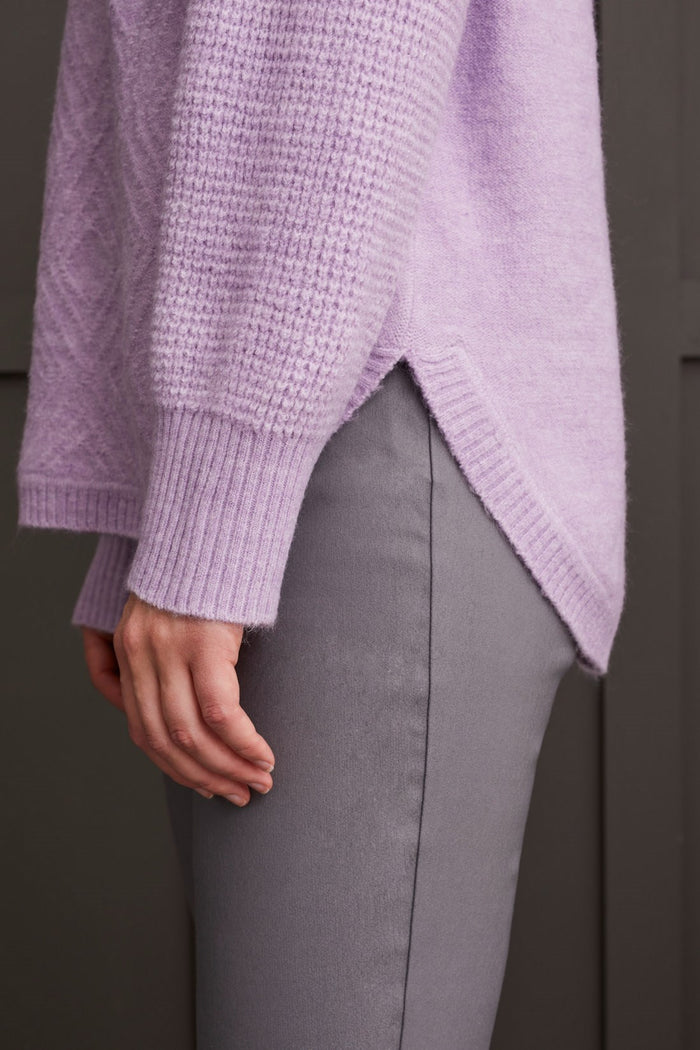 ORCHID TEXTURED MOCK SWEATER
