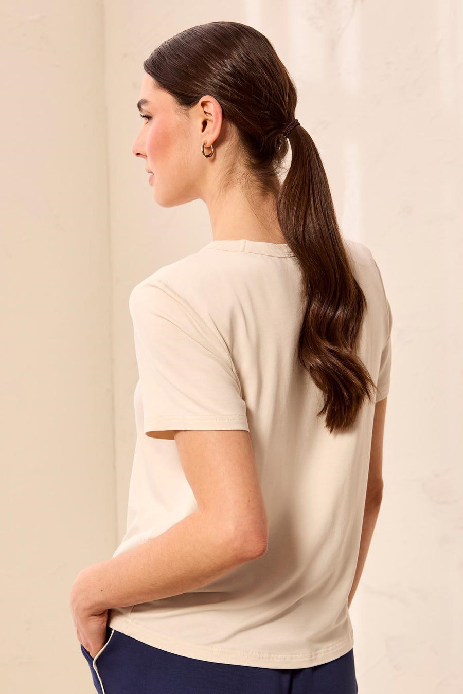 SANDDUNE MODAL KNIT SHORT SLEEVE TOP