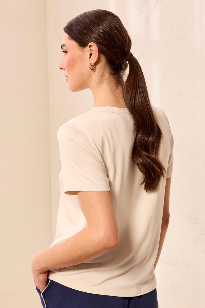 SANDDUNE MODAL KNIT SHORT SLEEVE TOP