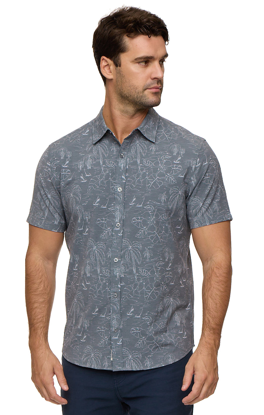 MEN'S RICHFIELD SHORT SLEEVE S PALM PRINT PERFORMANCE SHIRT
