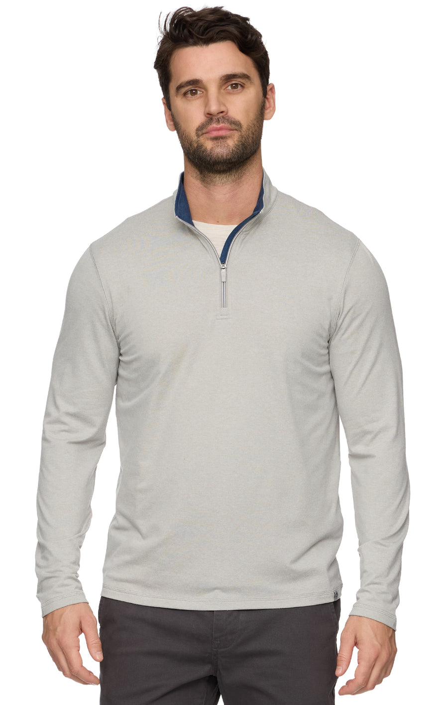 MEN'S CLUTCH  LIGHT GREY ULTRA SOFT 1/4 ZIP
