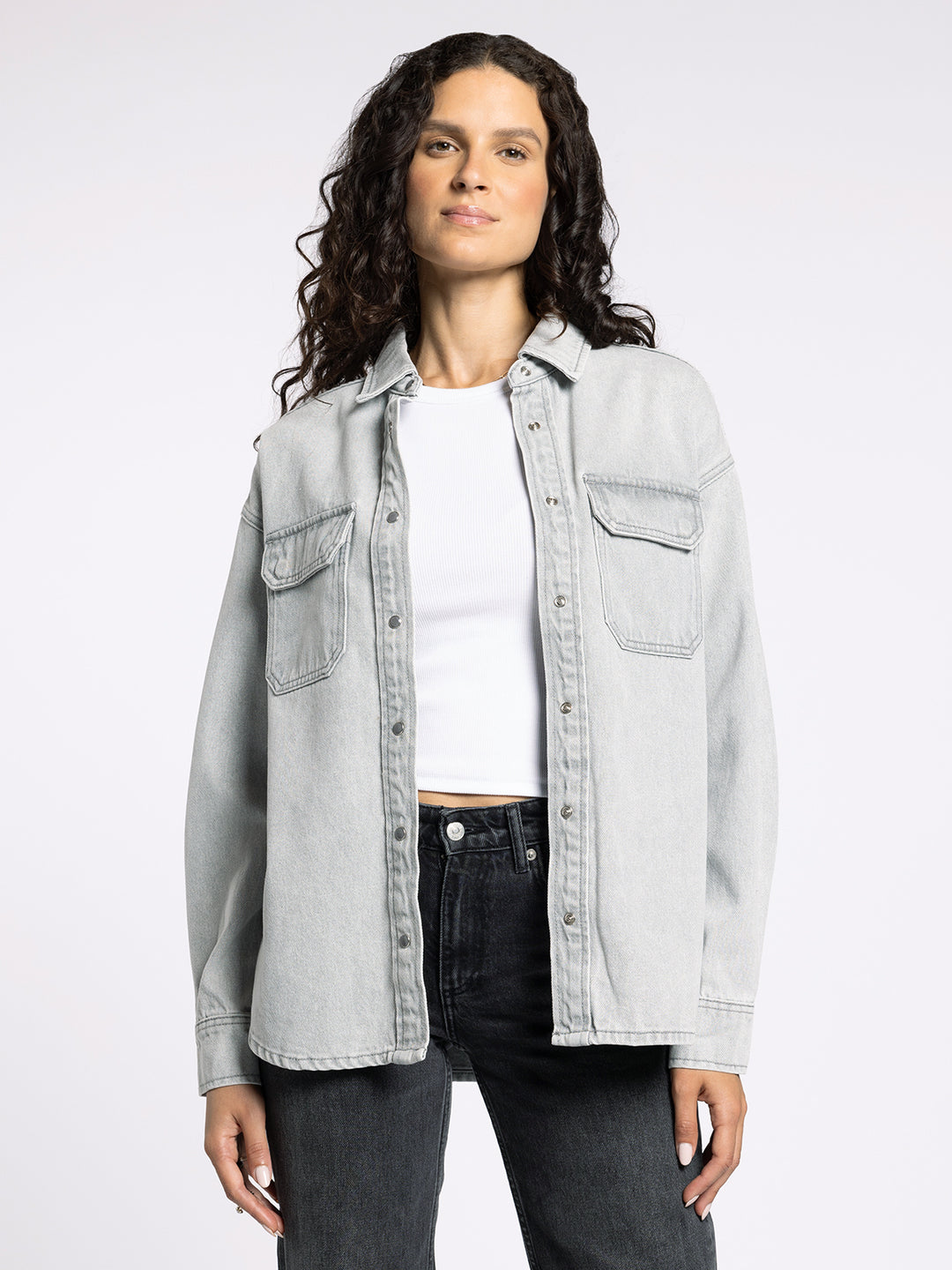 ETTA GREY WASH SHIRT