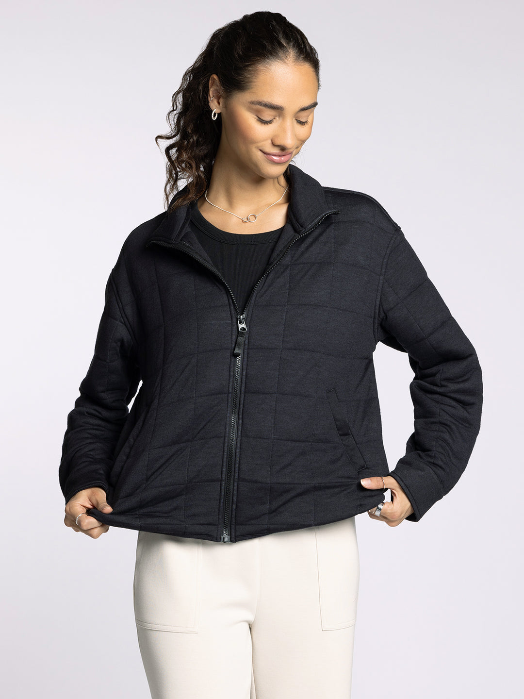 INDIANA BLACK HEATHER QUILTED JACKET