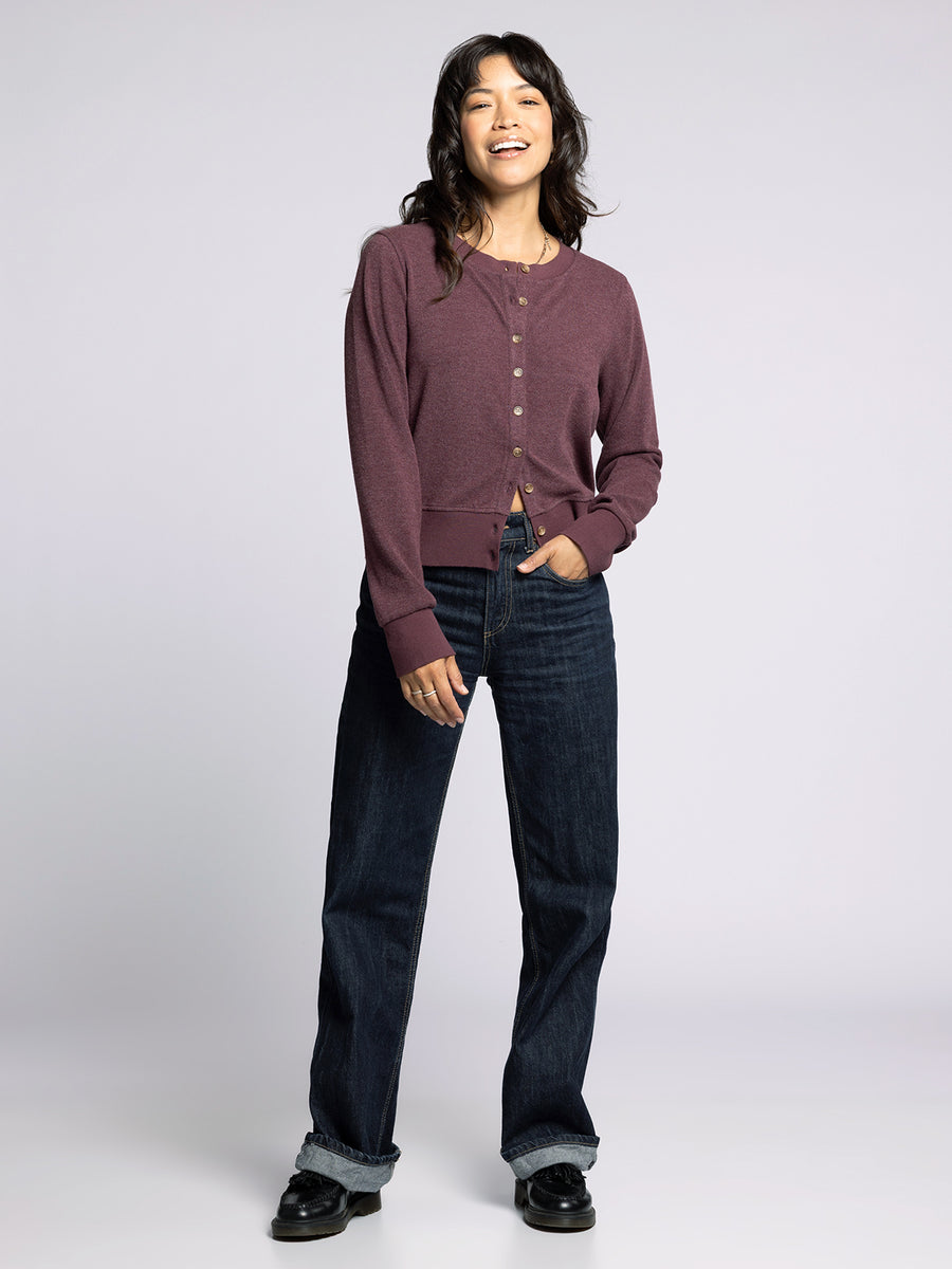 HEATHER WINE MONICA CARDIGAN
