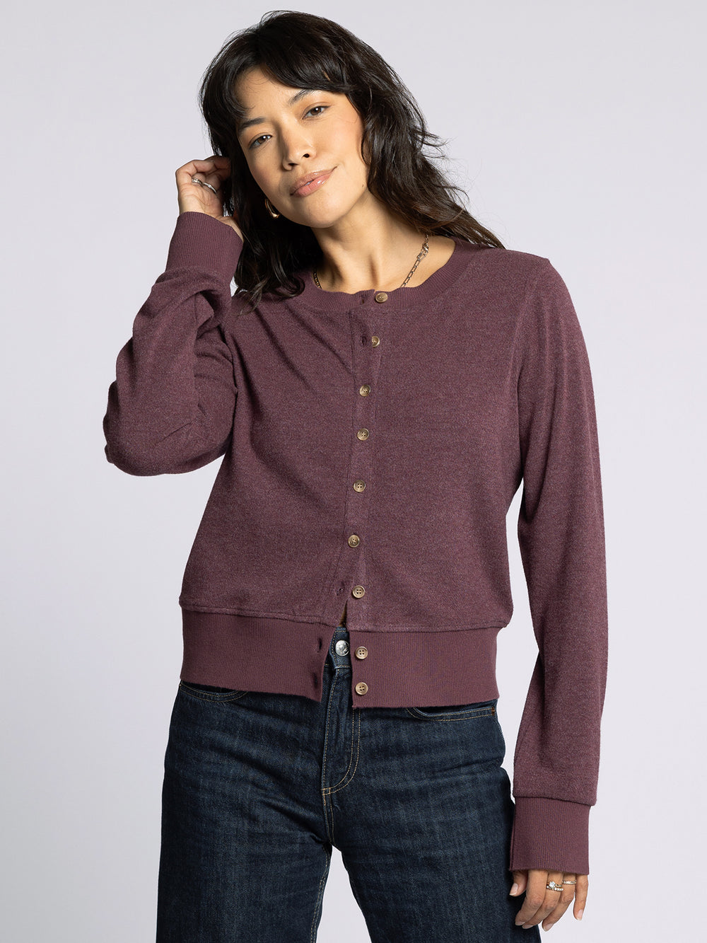 HEATHER WINE MONICA CARDIGAN
