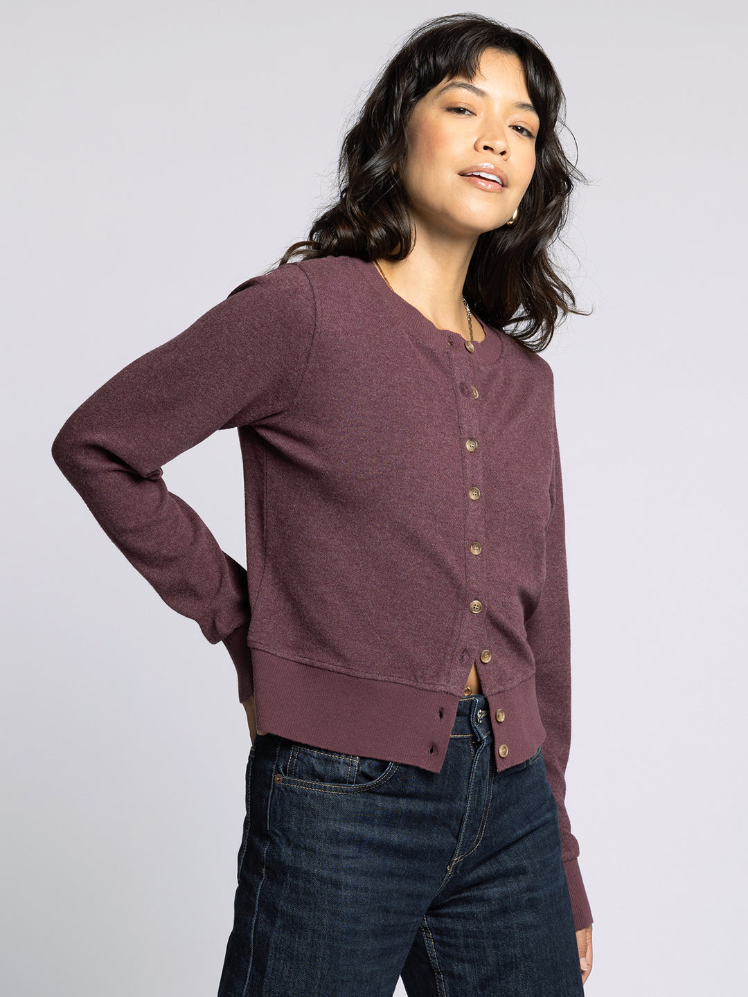 HEATHER WINE MONICA CARDIGAN