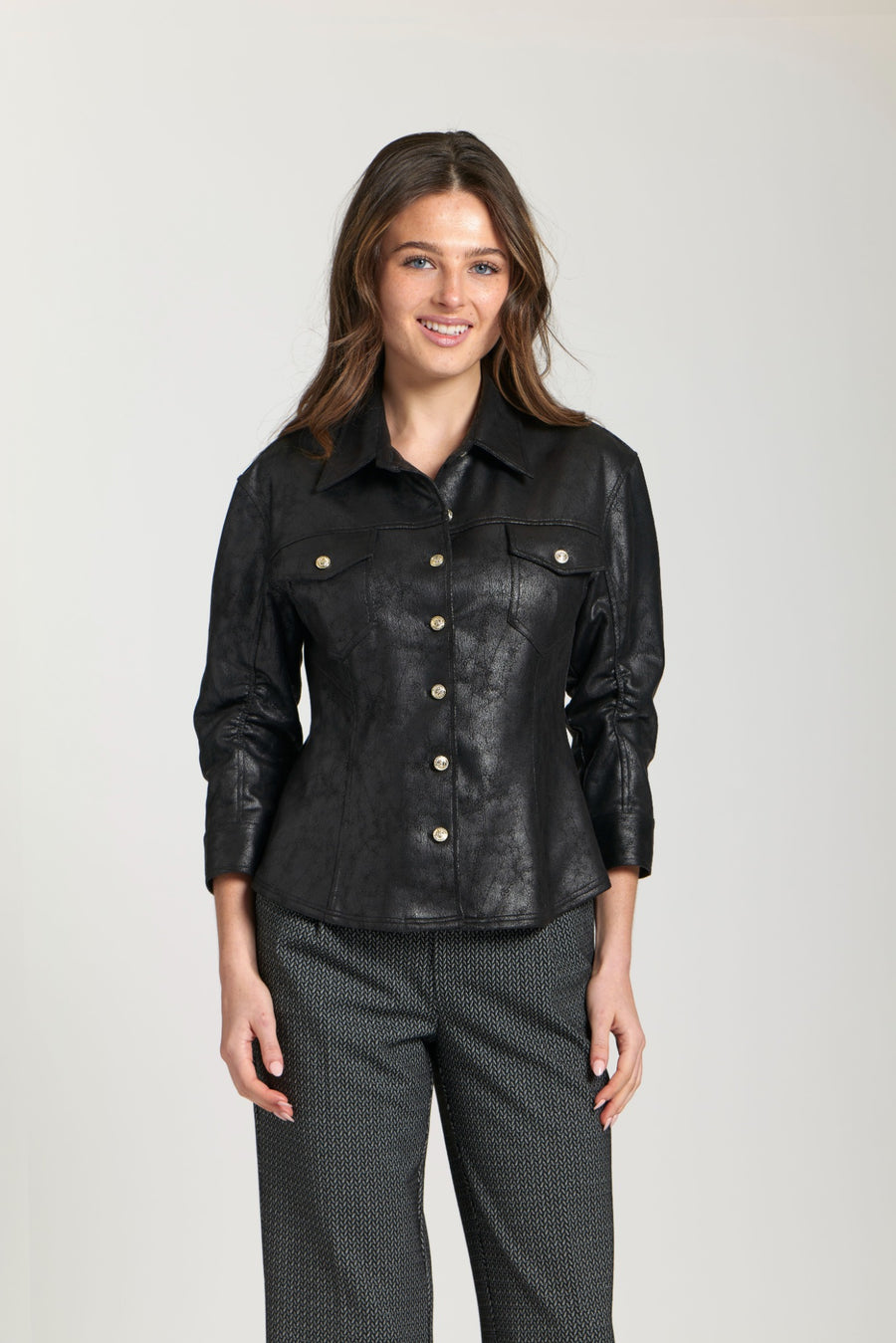 BLACK VAL VEGAN LEATHER JACKET
