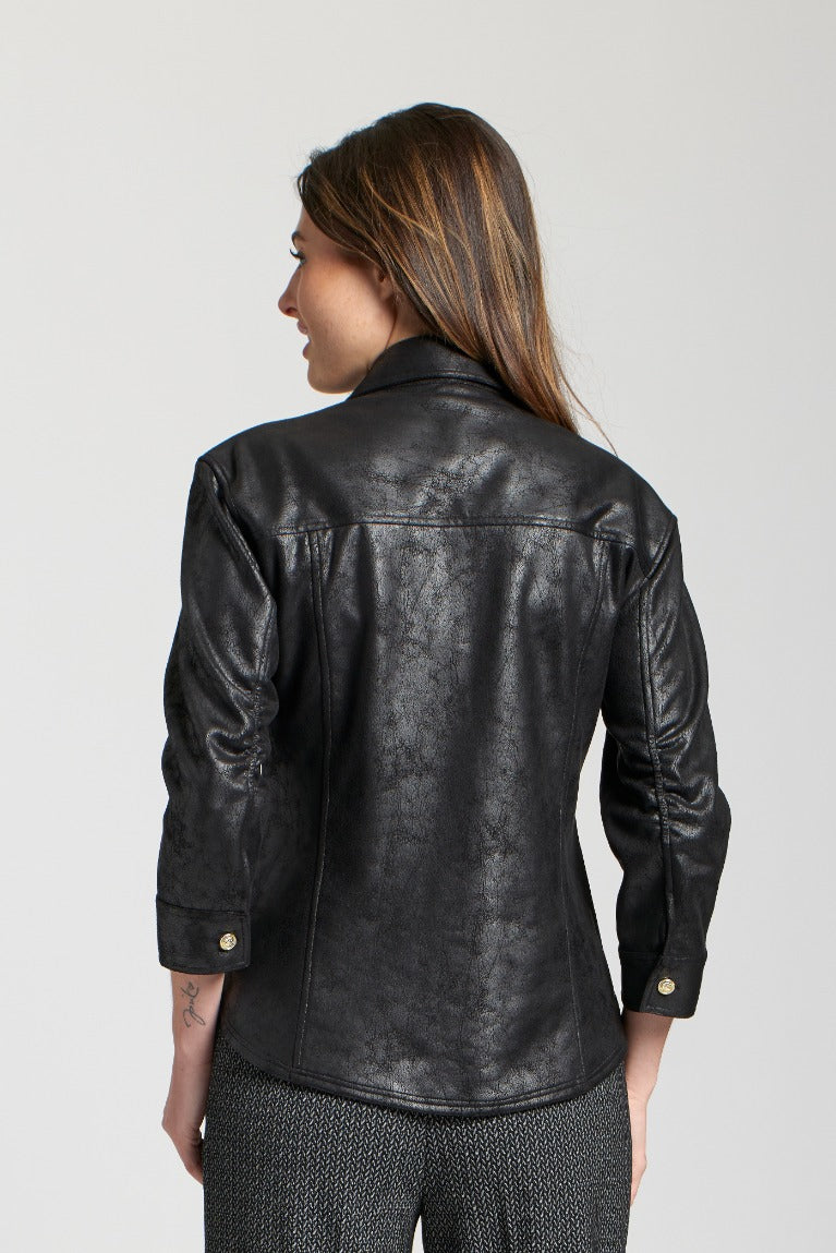BLACK VAL VEGAN LEATHER JACKET
