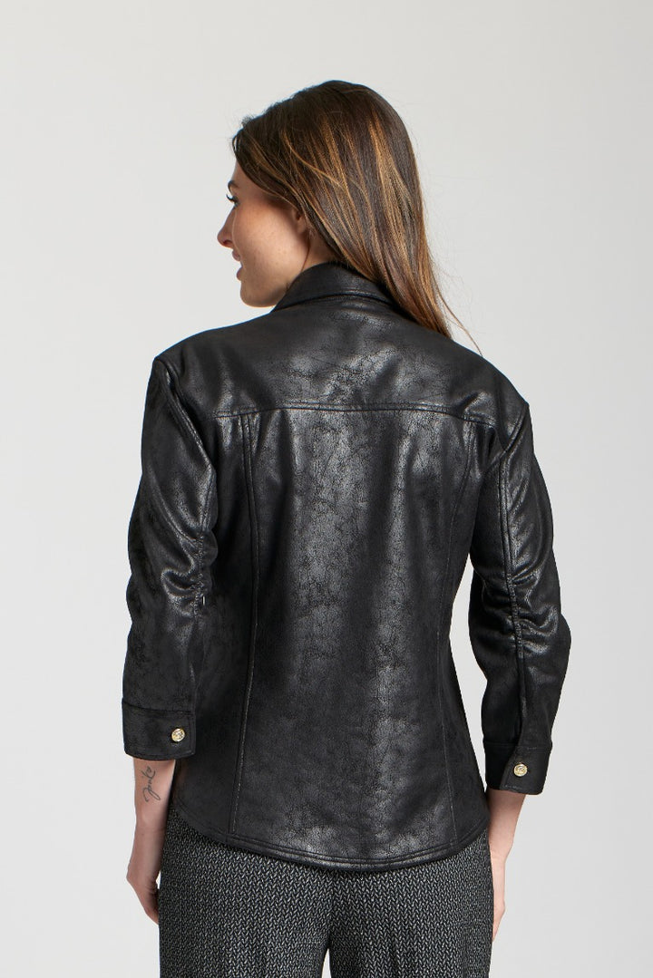BLACK VAL VEGAN LEATHER JACKET
