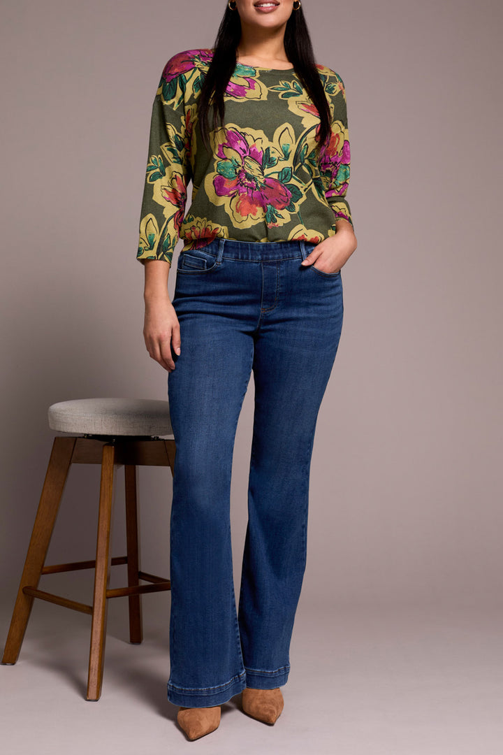 FADED BLUE AUDREY PULL ON FLARE LEG JEANS