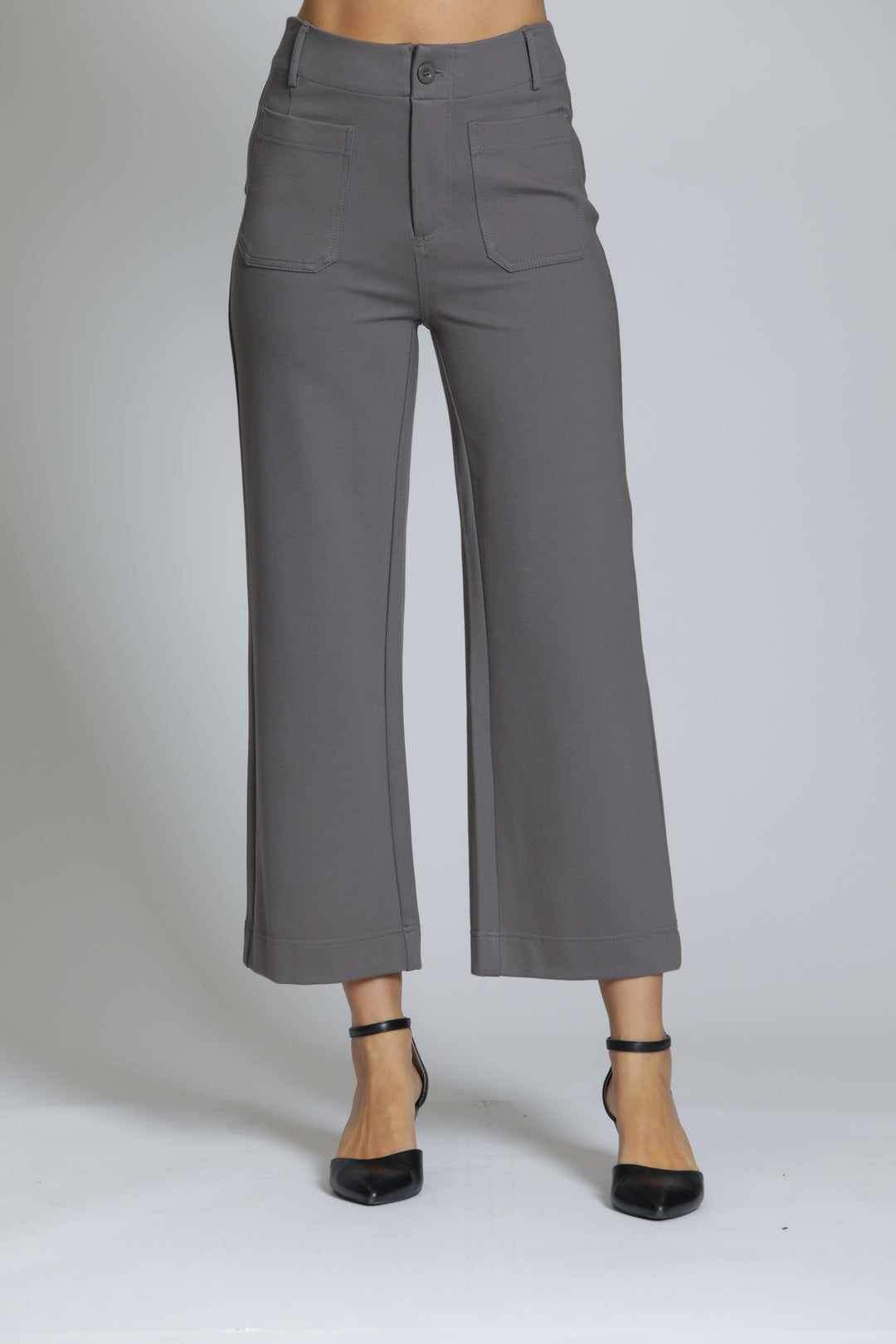 PHOEBE PEBBLE WIDE LEG PATCH POCKET PANT