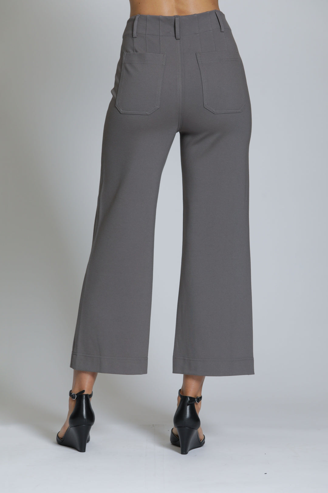 PHOEBE PEBBLE WIDE LEG PATCH POCKET PANT