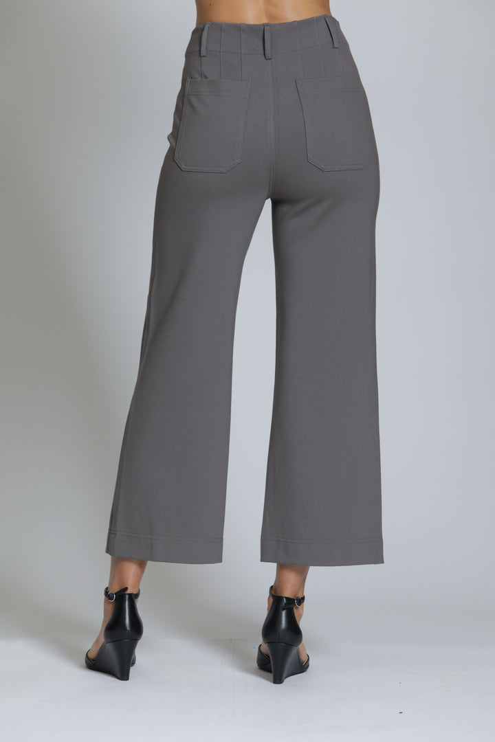 PHOEBE PEBBLE WIDE LEG PATCH POCKET PANT