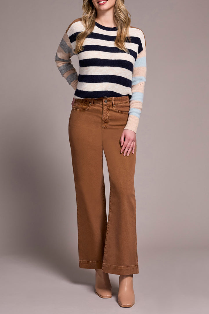 WALNUT COMFORT STRETCH FLY FRONT WIDE TWILL JEANS