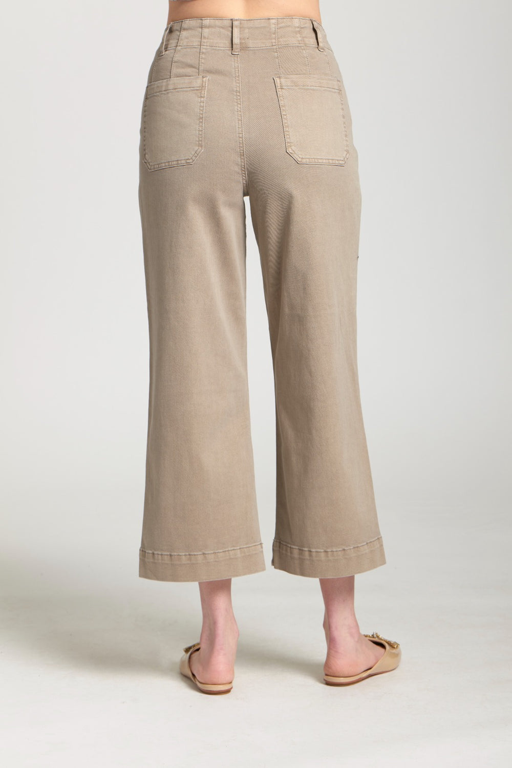 MOCHA PHOEBE CROP WIDE LEG PANTS
