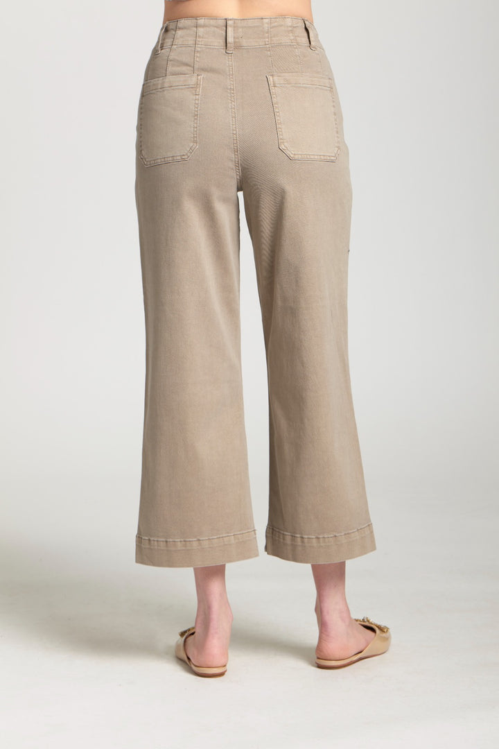 MOCHA PHOEBE CROP WIDE LEG PANTS
