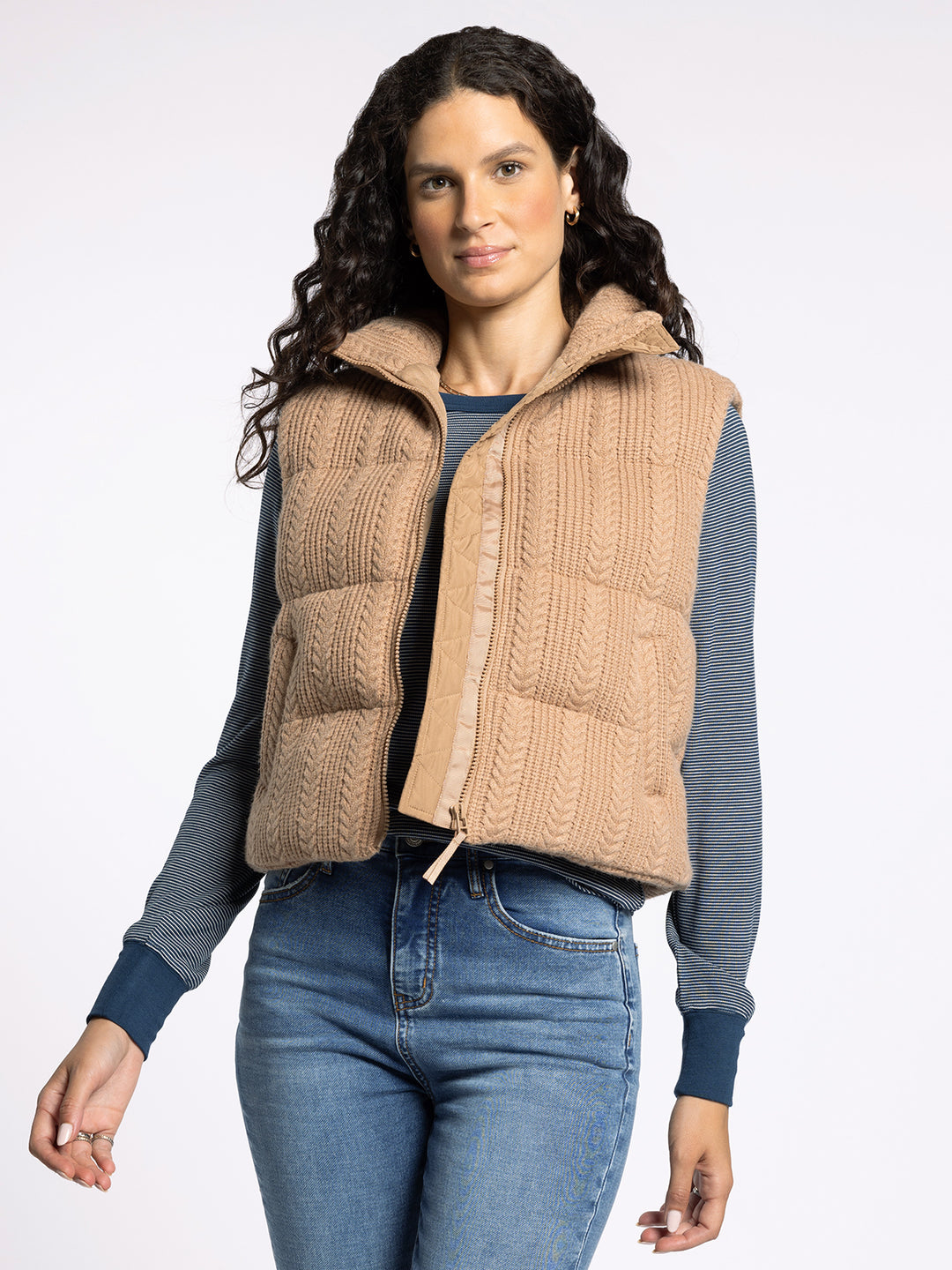 CAMEL STORMI CABLE VEST