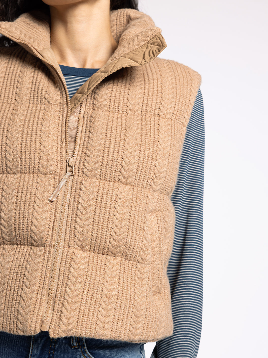CAMEL STORMI CABLE VEST