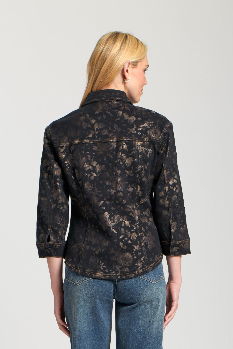 SONJIA BLACK PRINTED JACKET
