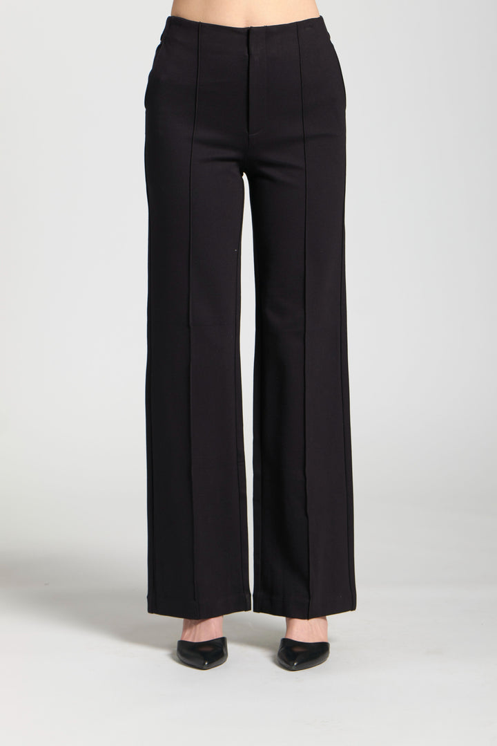 BLACK PIN-TUCKED PANT