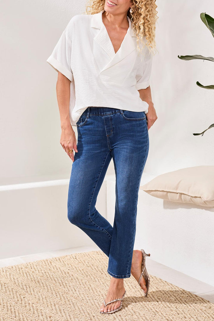 SOPHIA CURVY BOUNDLESS DENIM SLIM CROP PULL ON JEANS