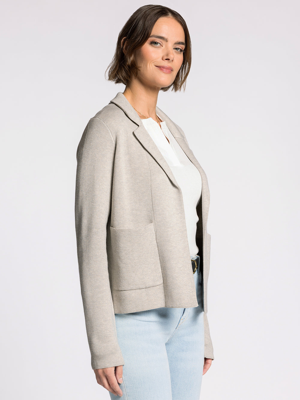 NAOMI HEATHER TAUPE SWEATER JACKET
