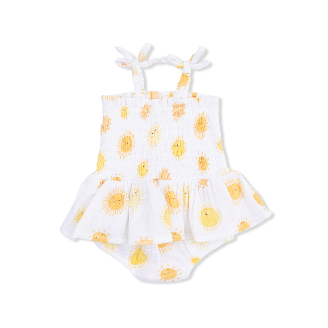 HAPPY SUNS SMOCKED BUBBLE W/ SKIRT