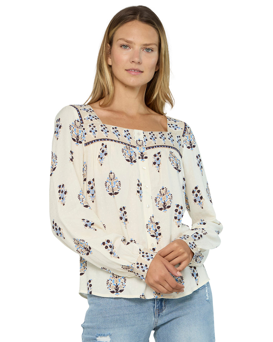 SUMNER SQUARE NECK LONG SLEEVE BLOUSE
