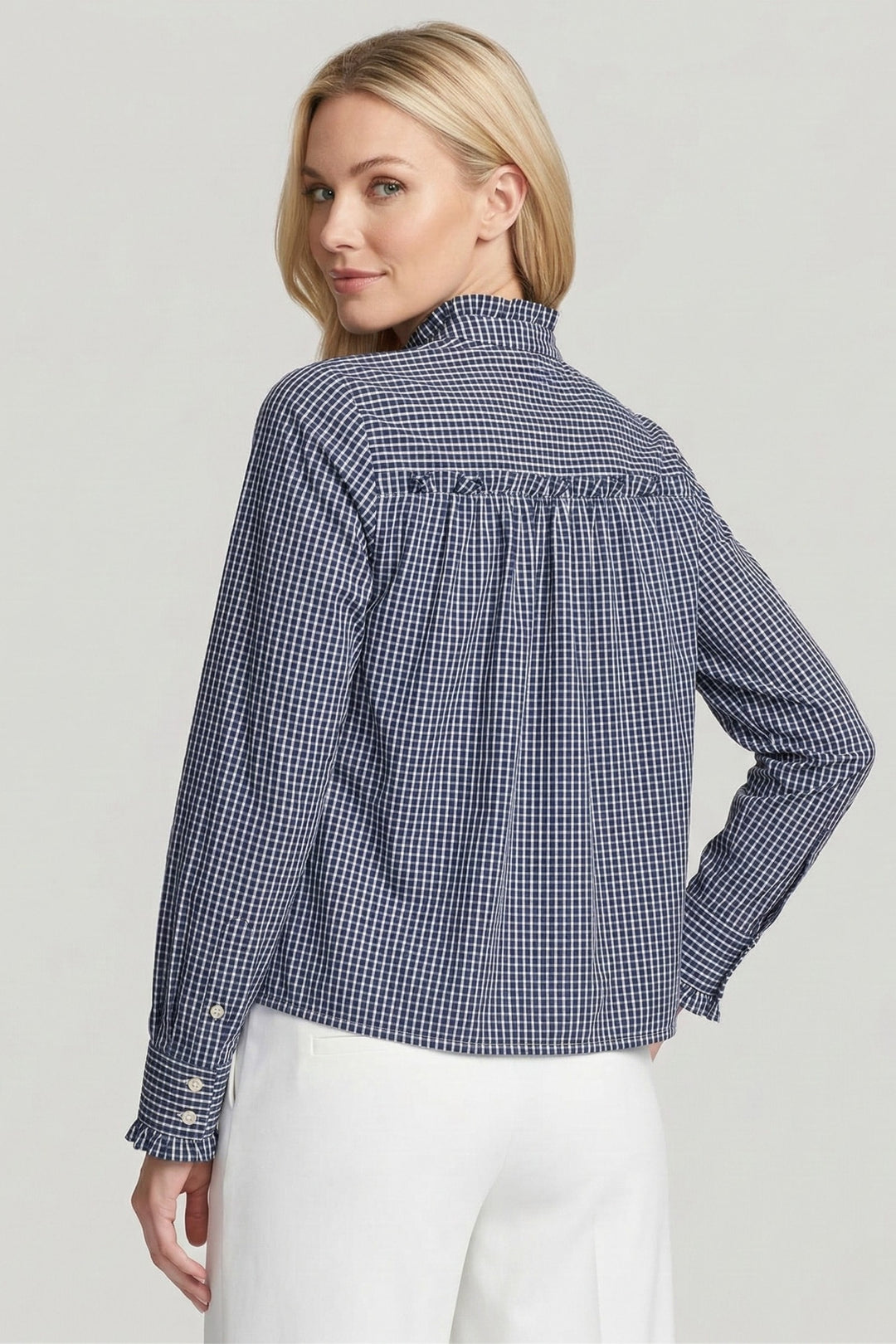 MIDNIGHT GINGHAM CHECK BLOUSE
