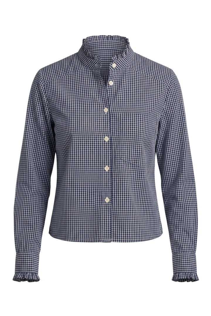 MIDNIGHT GINGHAM CHECK BLOUSE