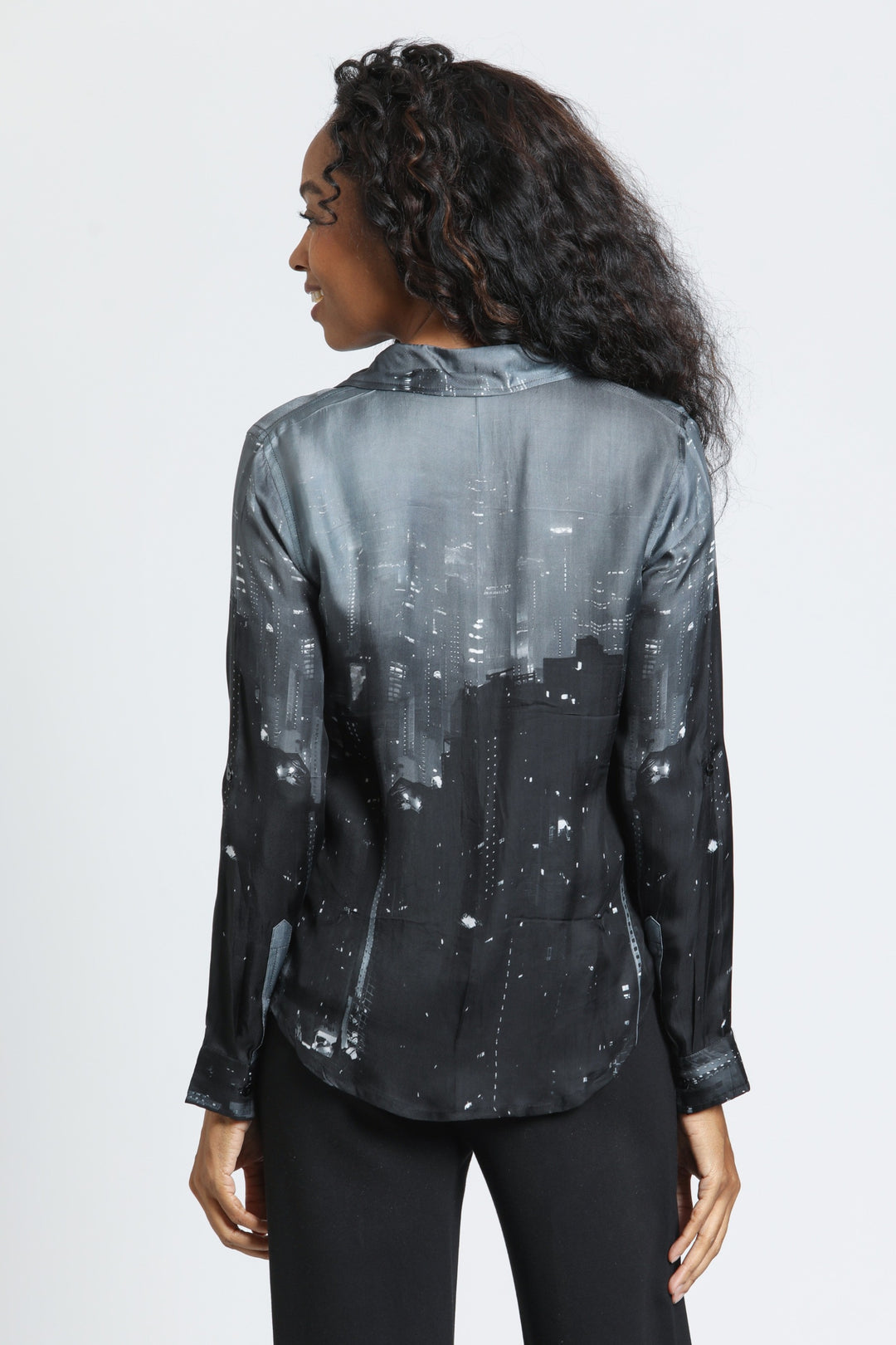 OBSIDIAN SKY & STEEL GRAY BLOUSE