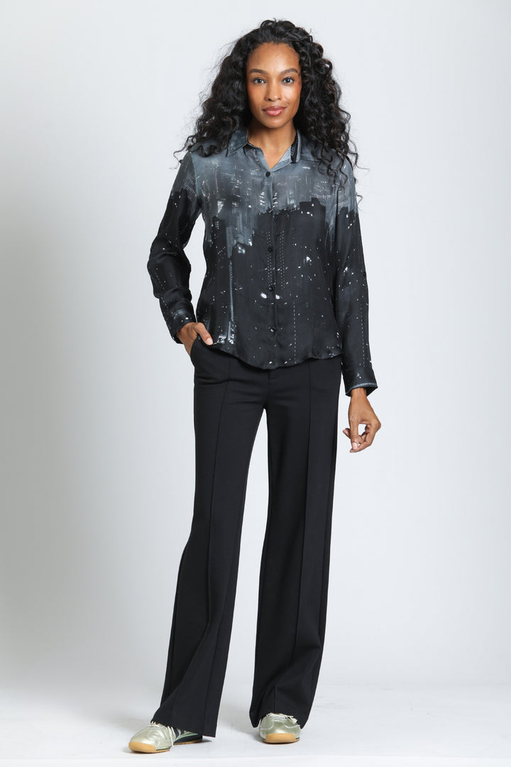 OBSIDIAN SKY & STEEL GRAY BLOUSE