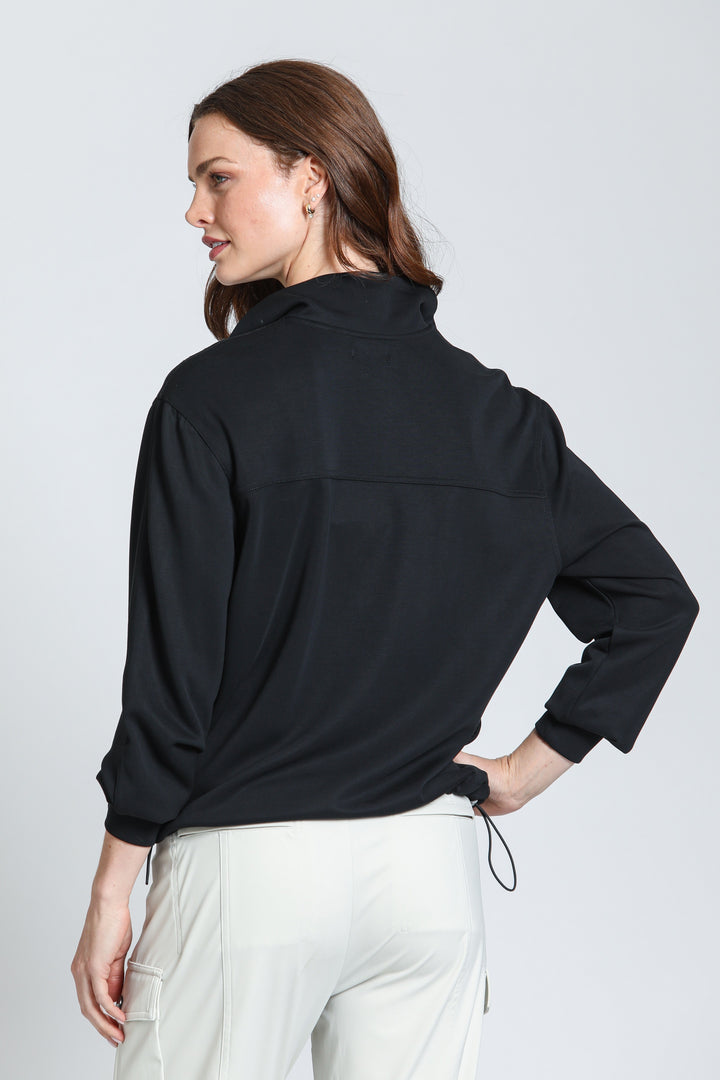 MEG BLACK POPOVER HALF ZIP