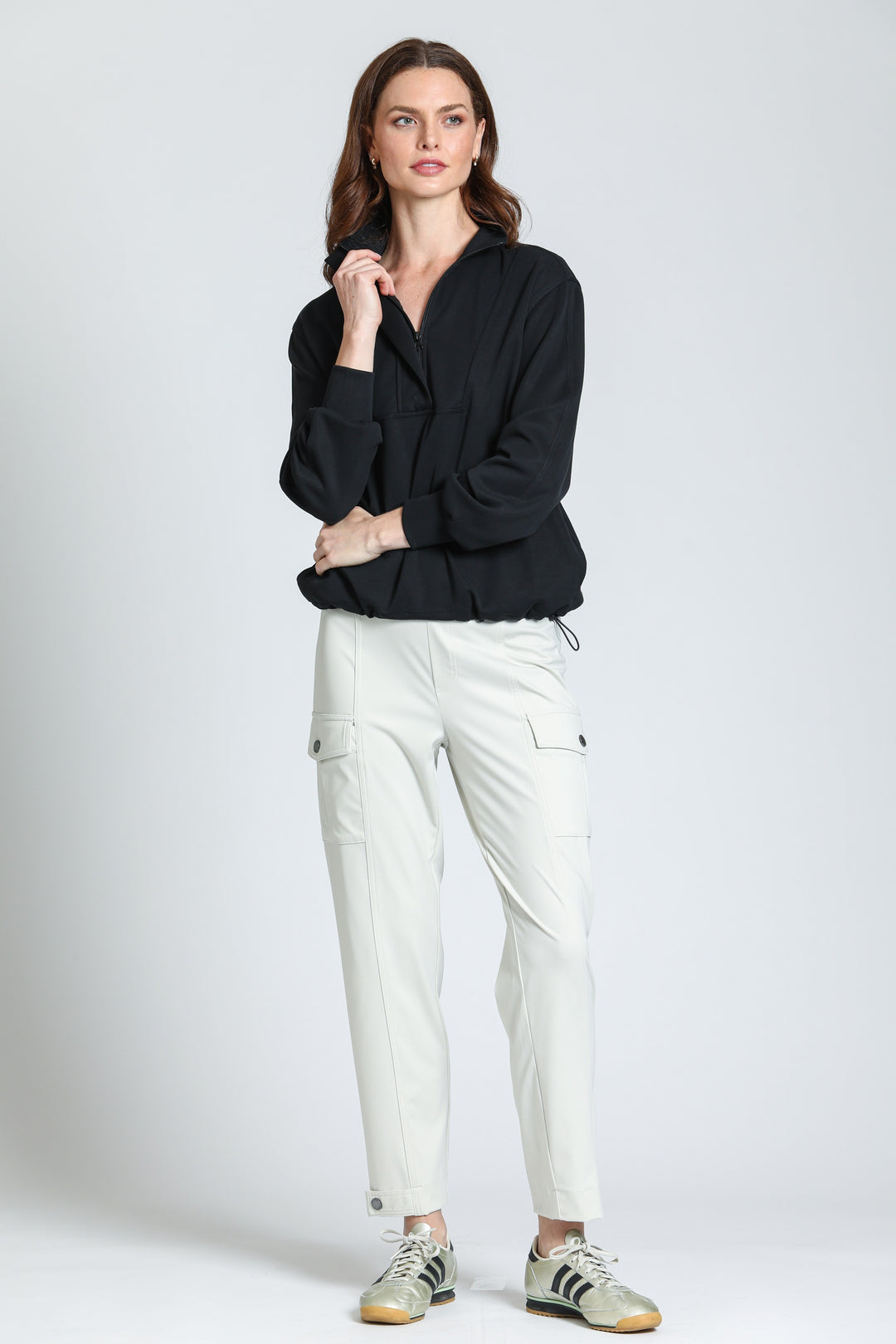 MEG BLACK POPOVER HALF ZIP