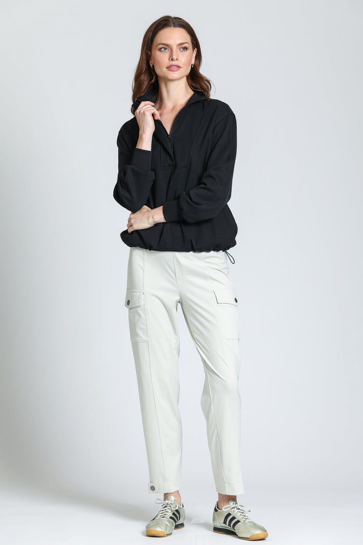 MEG BLACK POPOVER HALF ZIP