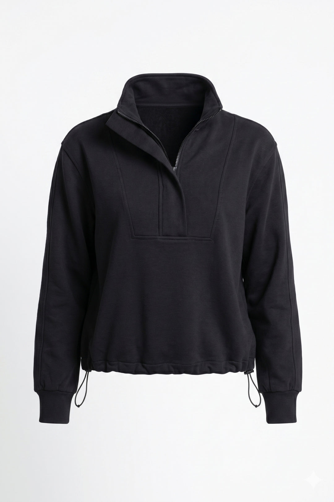 MEG BLACK POPOVER HALF ZIP