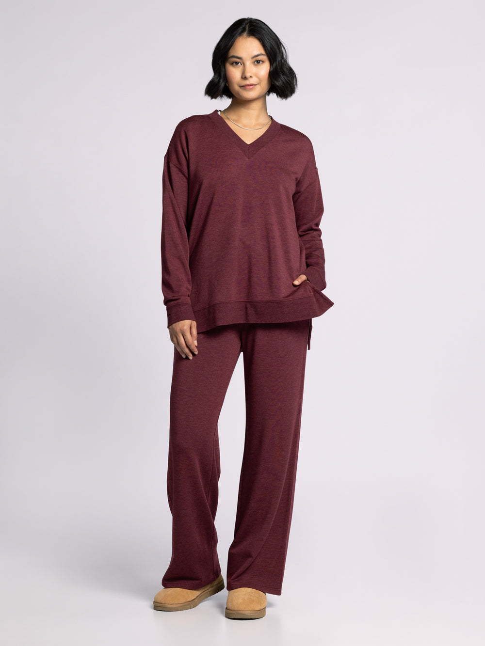 SCARLETT DEEP CABERNET DRAWSTRING PANTS
